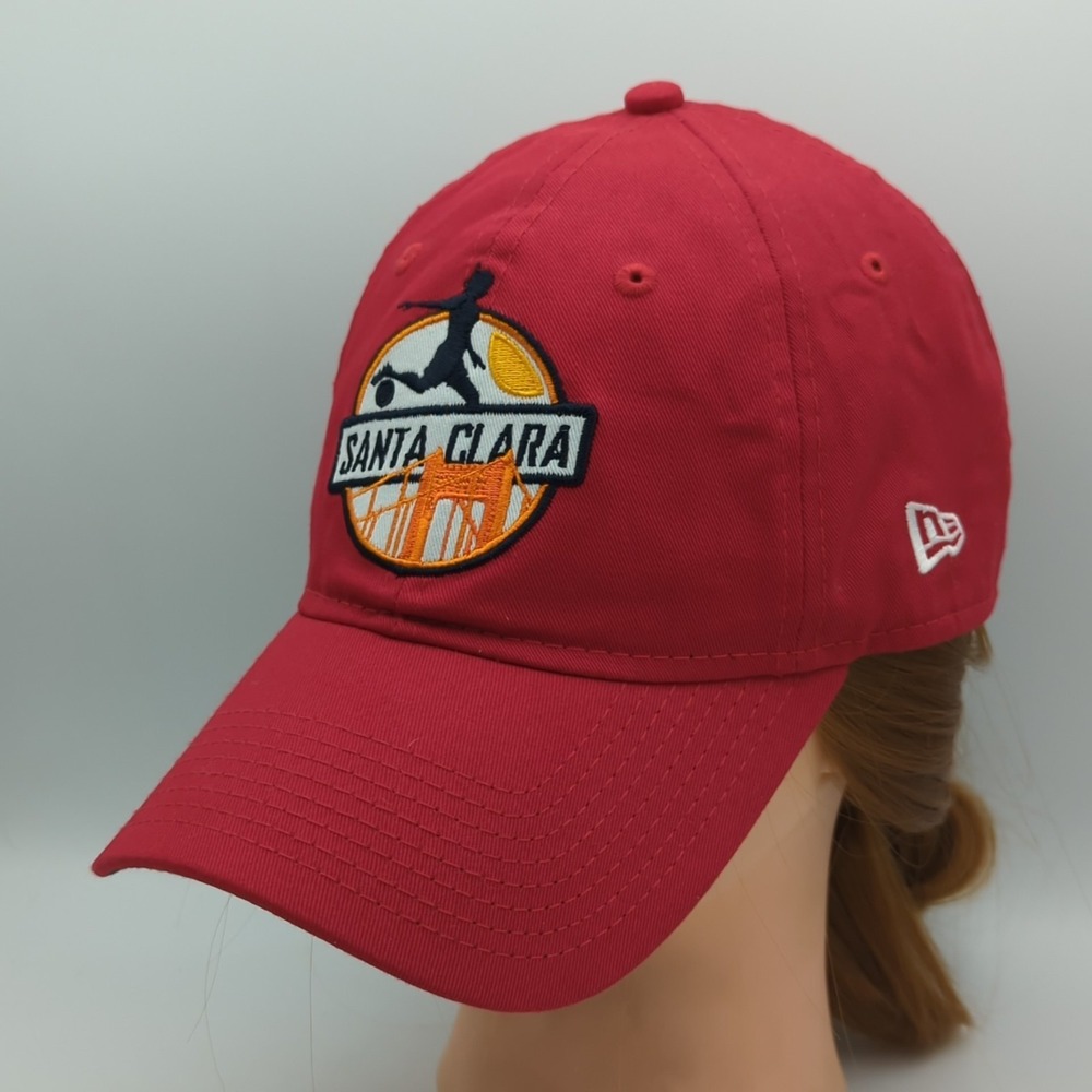 Santa Clara Hat Women's New Era Red Cap USA Soccer Crest Adjustable 9TWENTY